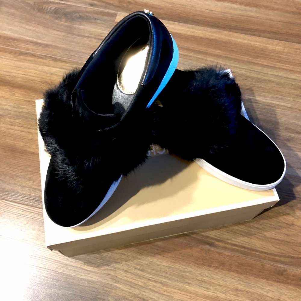 Michael Kors suede black slip-on sneaker